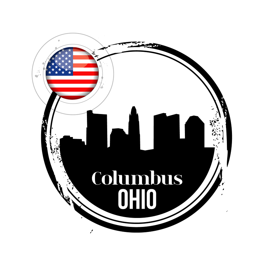 stamp Columbus, capital of Ohio in the USA
