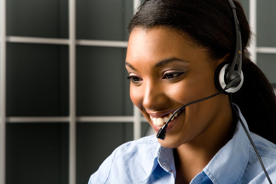 Happy and friendly african american customer service representative