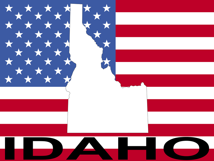 Map Of Idaho On American Flag Illustration JPG map of Idaho on American flag illustration JPG