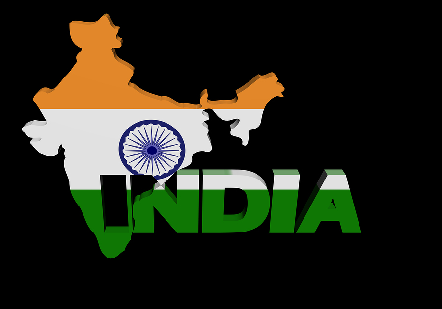 India map flag with overlapping text illustration