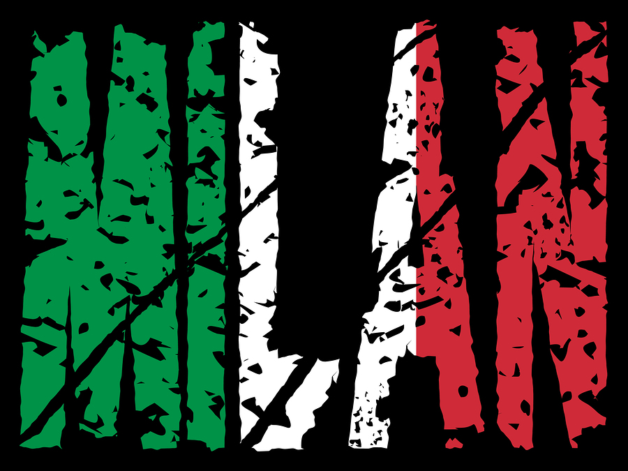 Grunge Milan Text With Flag Illustration JPEG grunge Milan text with flag illustration JPEG