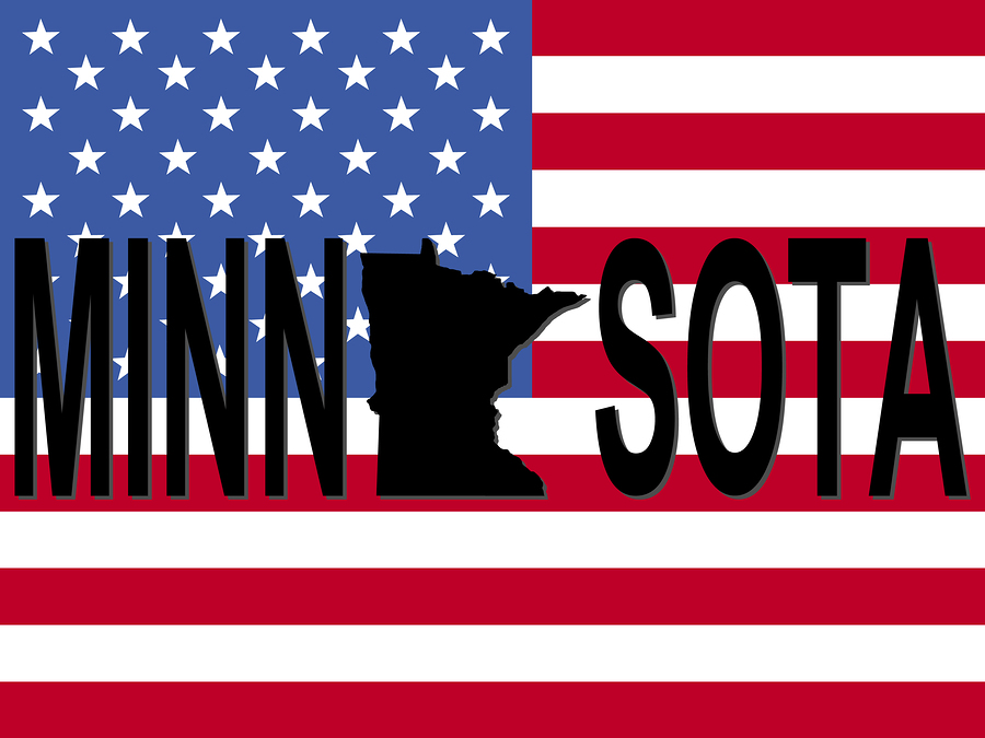 Minnesota Text With Map On American Flag Illustration JPEG Minnesota text with map on American flag illustration JPEG