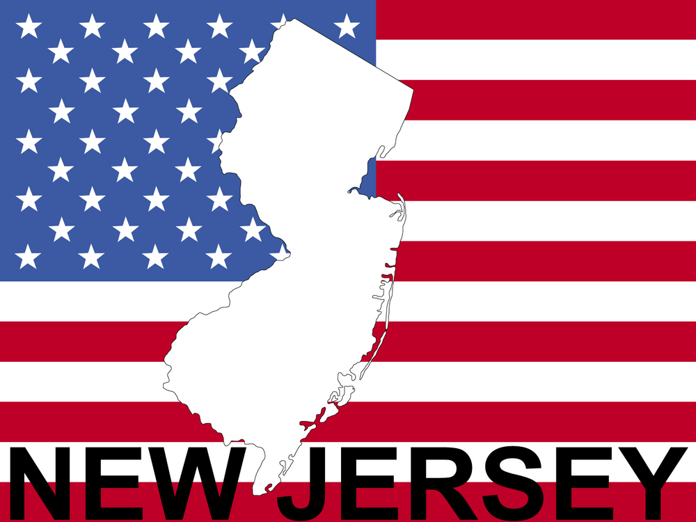 Map Of New Jersey On American Flag Illustration map of New Jersey on American flag illustration