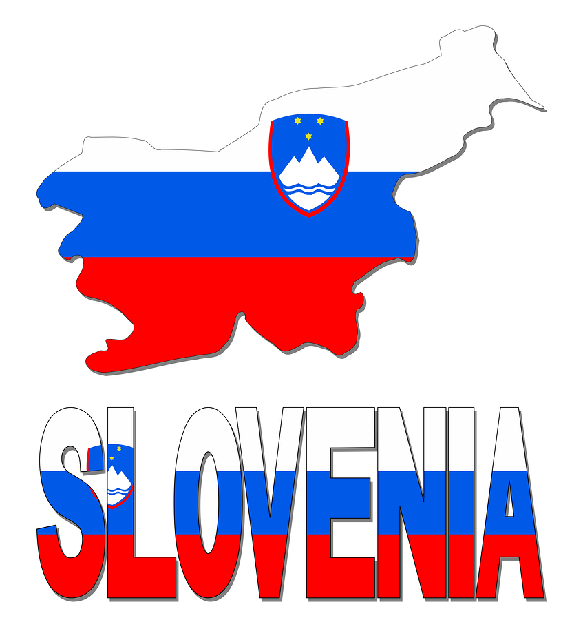 Slovenia map flag and text illustration
