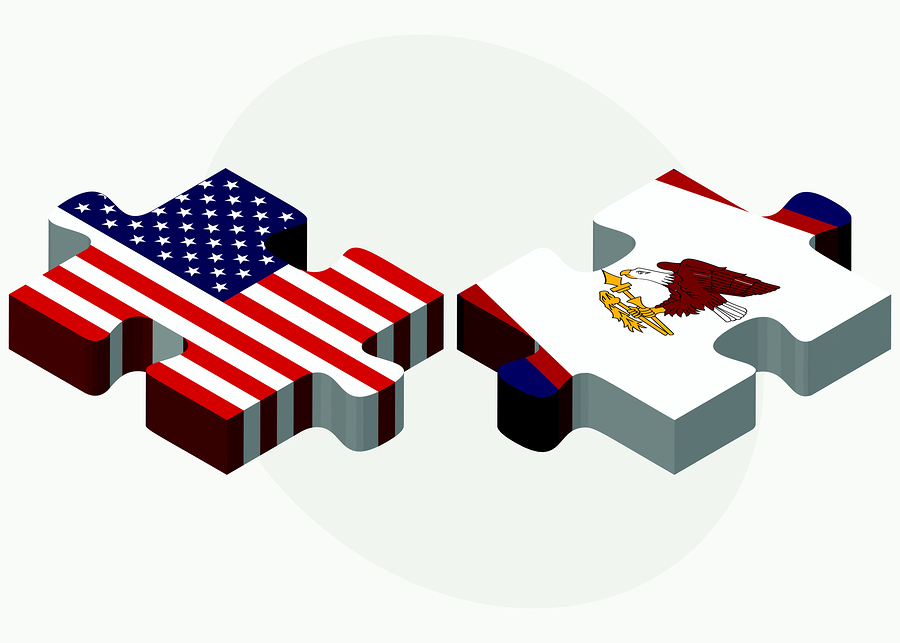 Usa And American Samoa Flags In Puzzle Vector Image - USA and American Samoa Flags in puzzle isolated on white background.
