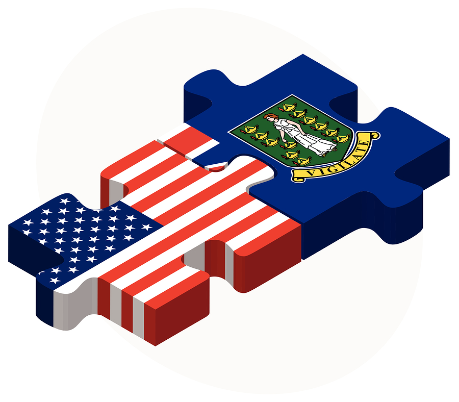 Usa And British Virgin Islands Flags In Puzzle Vector Image - USA and British Virgin Islands Flags in puzzle isolated on white background.