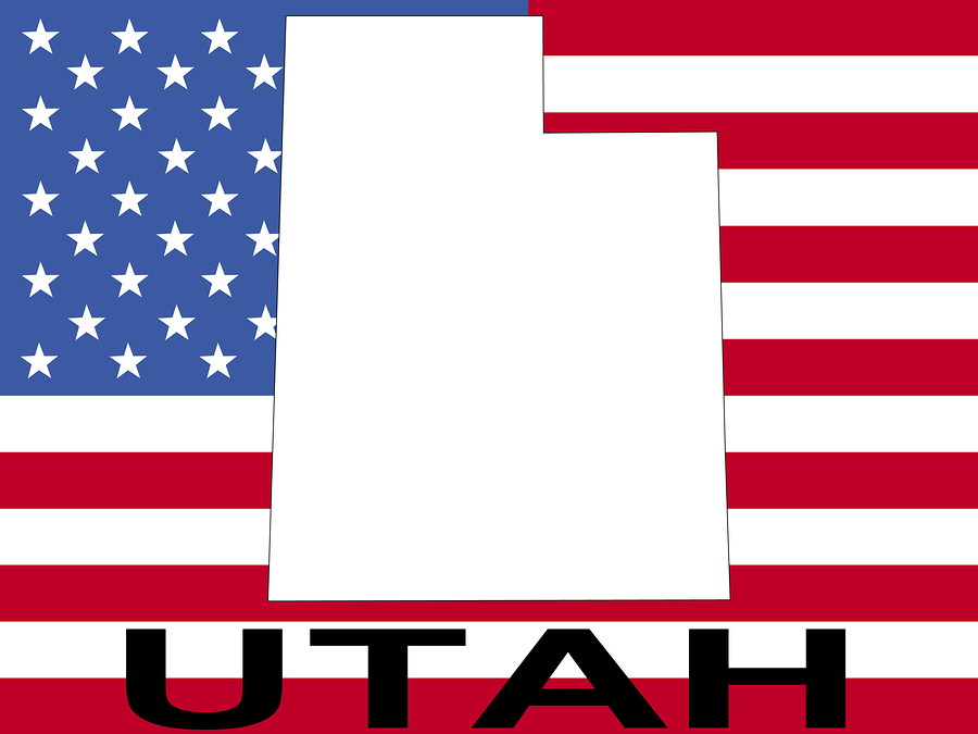 Utah On Flag map of Utah on American flag illustration