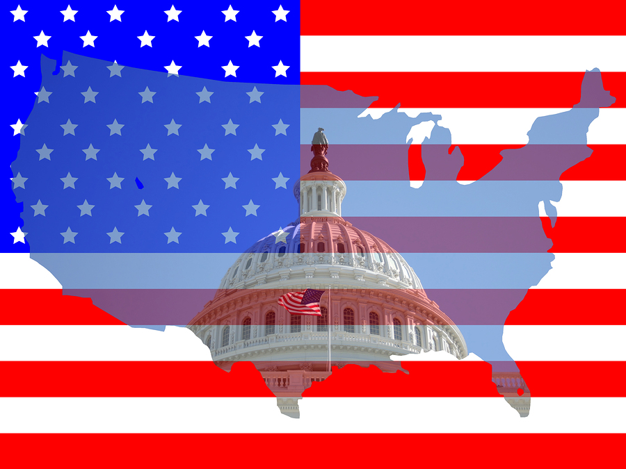 Us Capitol top of dome of us capitol building washington dc with american map flag frame